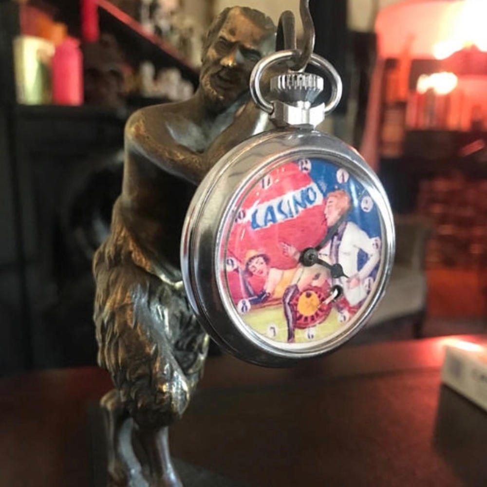1960s vintage erotic pocket watch rare automaton