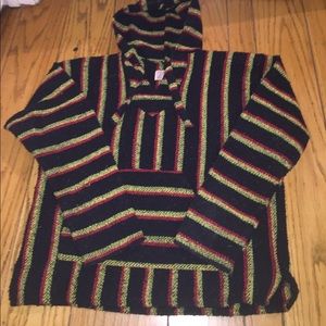 ❌SOLD❌ Rasta striped poncho sweatshirt