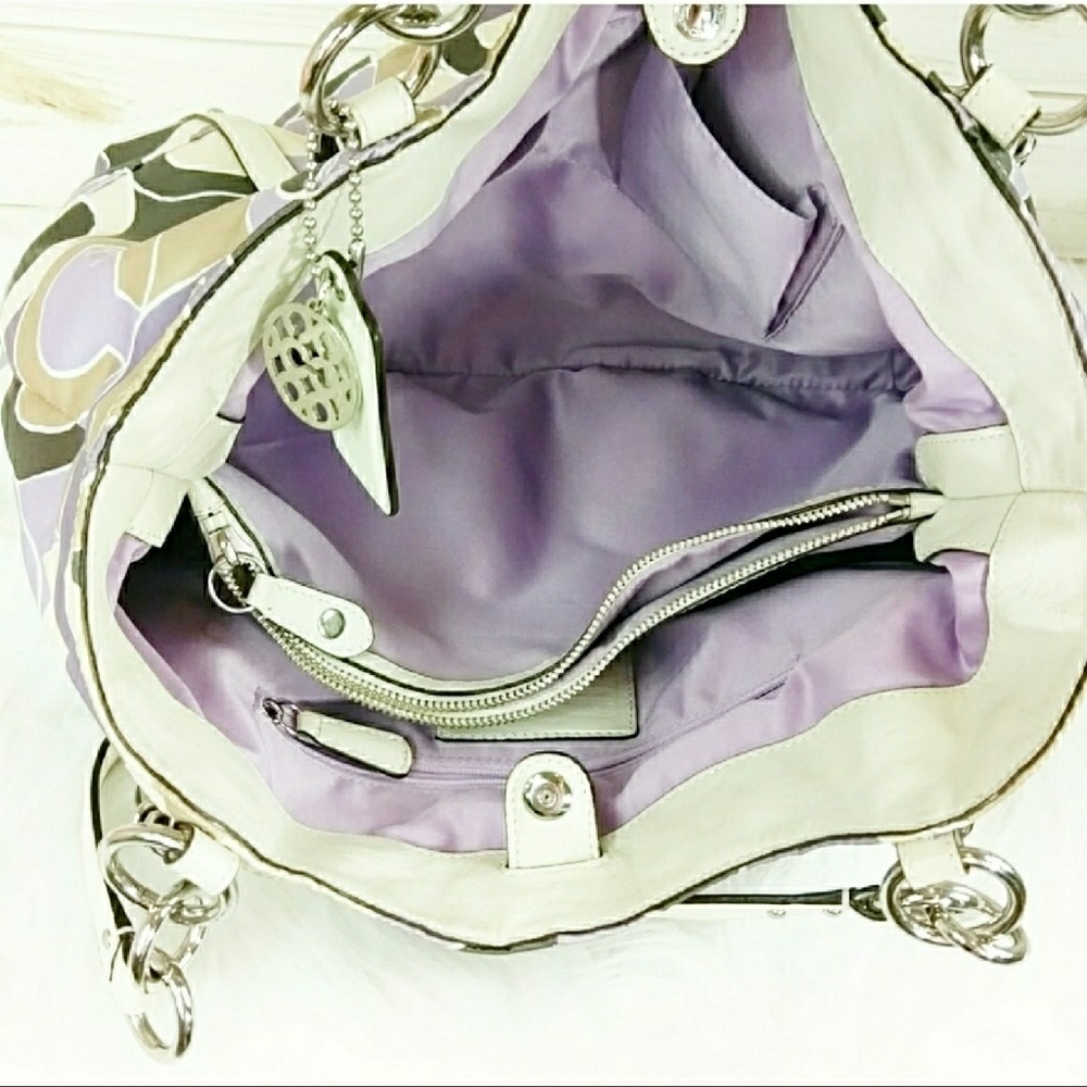 Julia Scarf Print Op Art Alexandra Lilac Shoulder - Picture 5 of 6