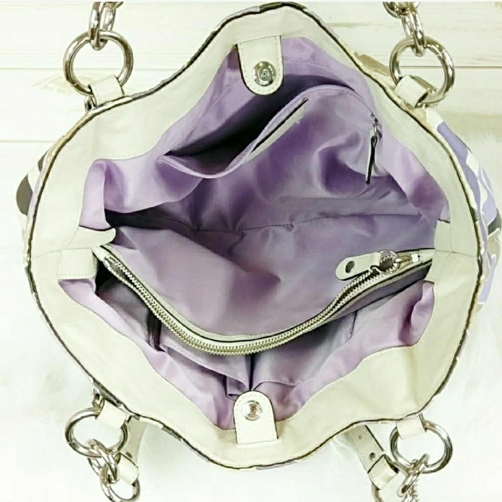 Julia Scarf Print Op Art Alexandra Lilac Shoulder - Picture 6 of 6