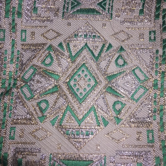 ✨J. Crew Green & Gold Jacquard Printed Mini Skirt✨ - Picture 4 of 5