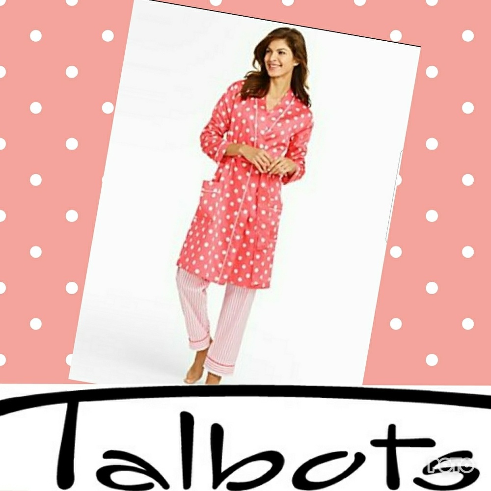 Talbots polka dot robe Large