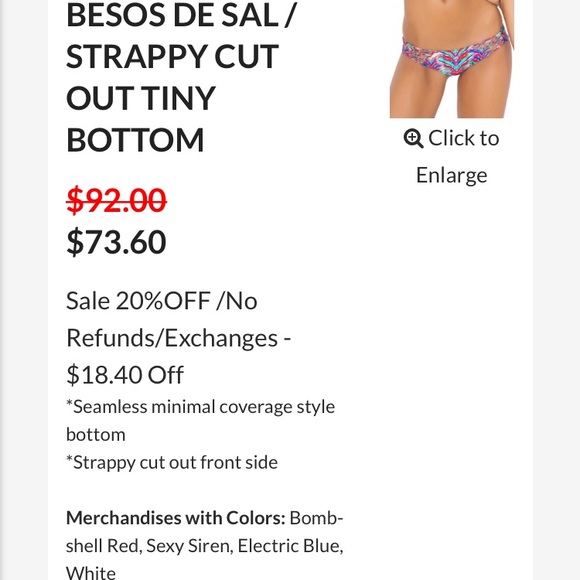 Luli Fama Besos De Sal Strappy Cut Out Teeny Cut - Picture 6 of 6