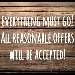 Reasonable offers accepted