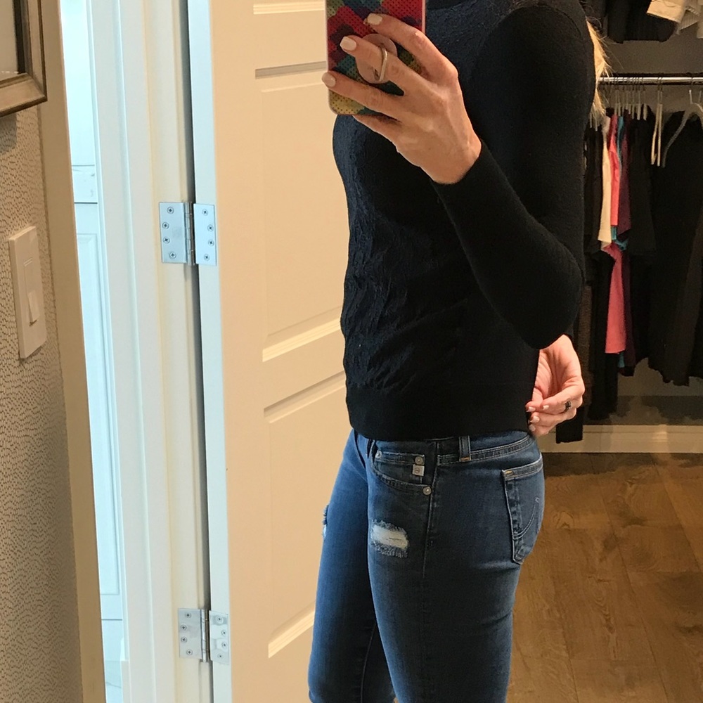 Black sweater with lace