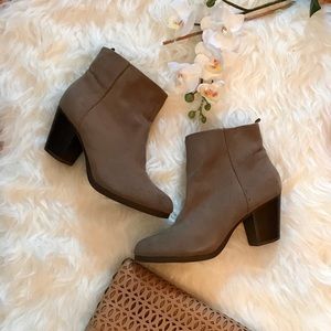 Taupe Faux Suede Booties