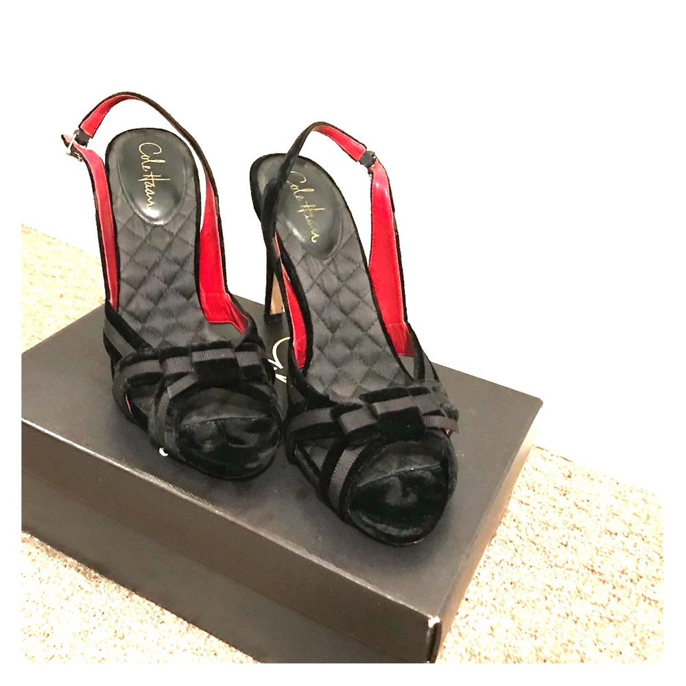 Size 10.5 Cole Haan Velvet Bow Slingback