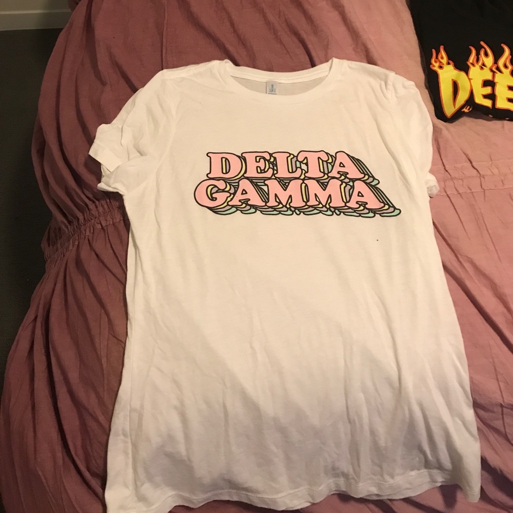 delta gamma white tshirt