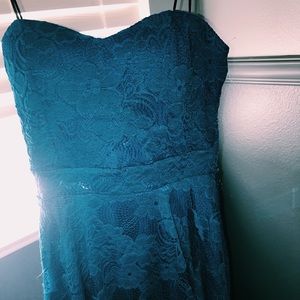 Off the shoulder blue dress