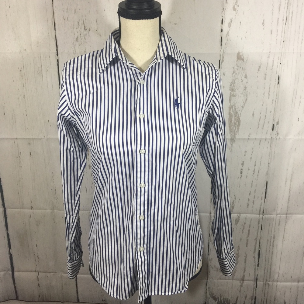 Ralph Lauren Stripped Blue&White Button Down Shirt