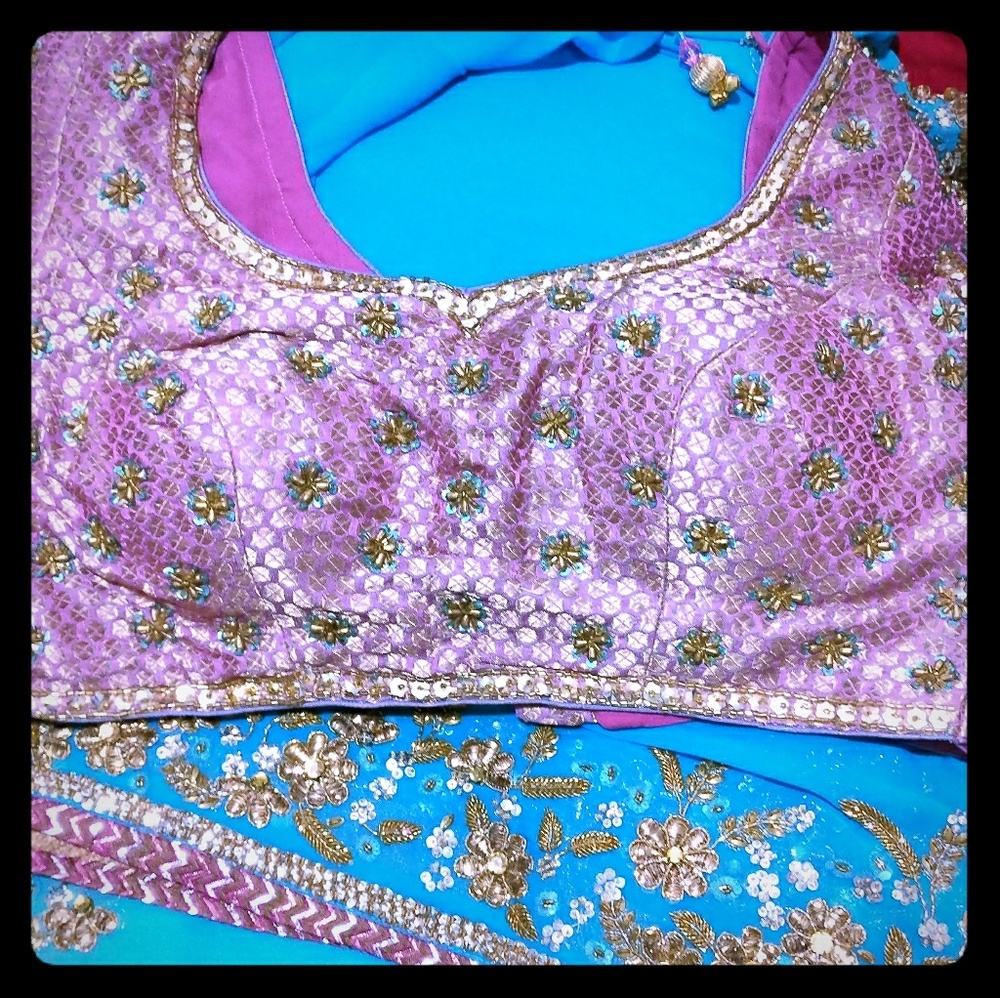 Blue indian saree