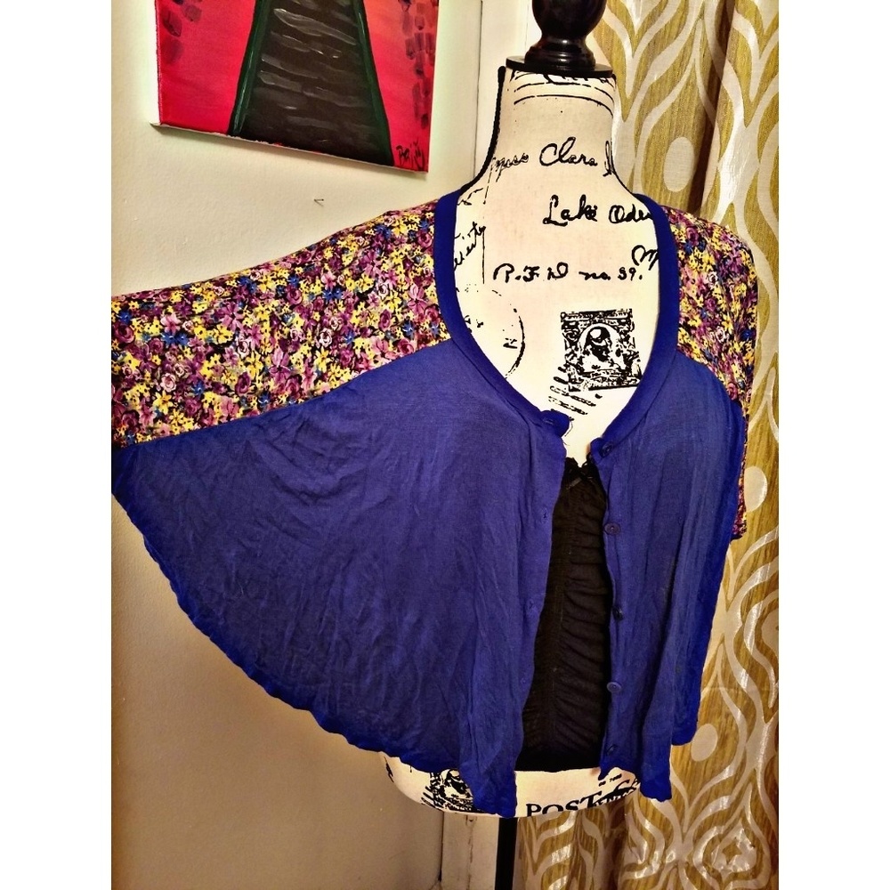 Unique Blue Crop top Cardigan