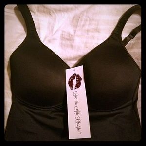 Rhonda Shear Molded Cup Camisole Small Black NWT