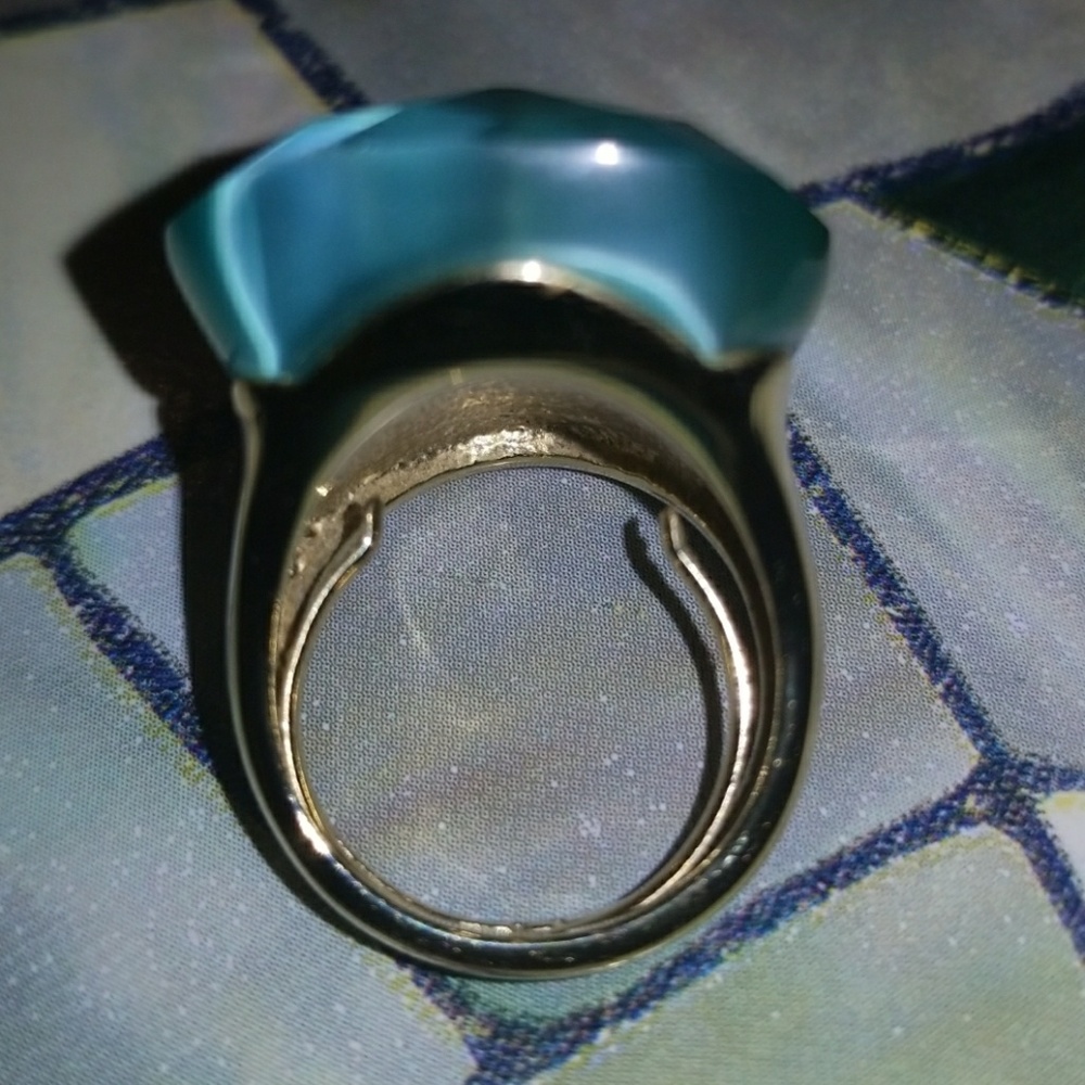 Green Multi-Faceted Statement Ring - image 5