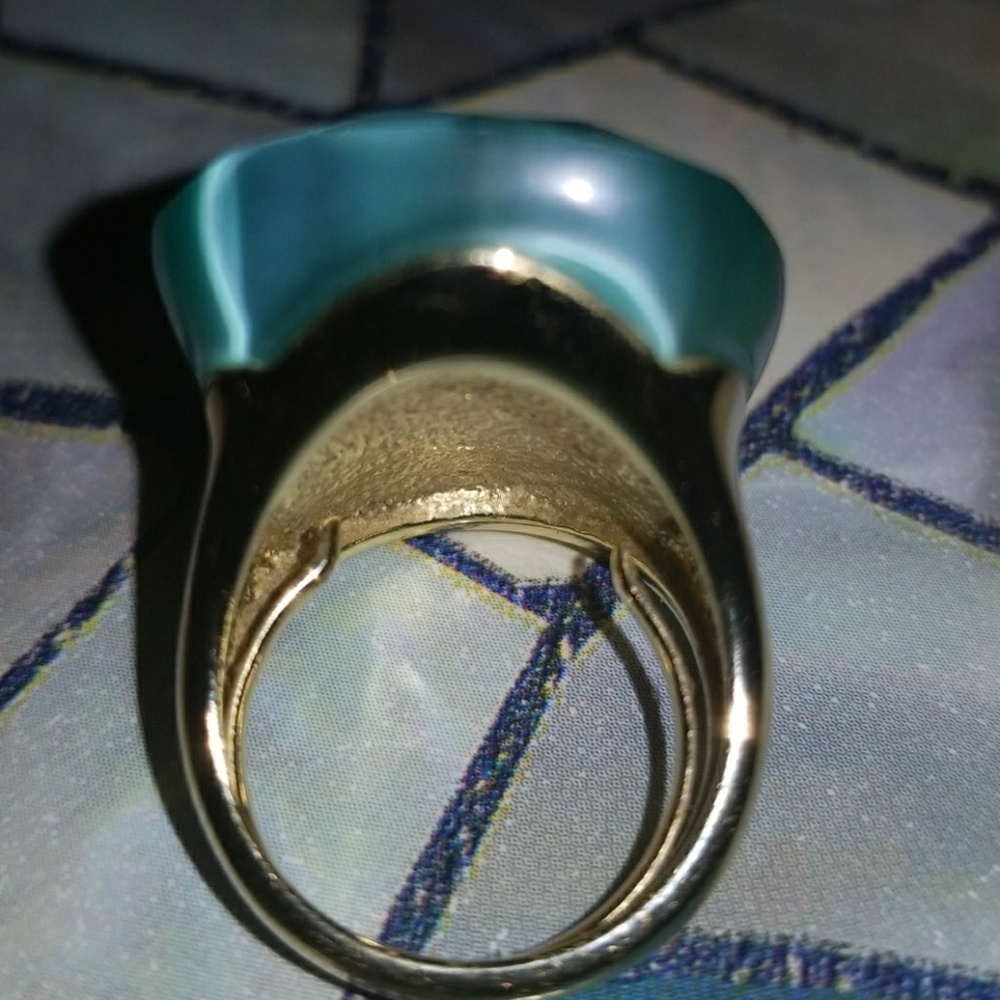 Green Multi-Faceted Statement Ring - image 6