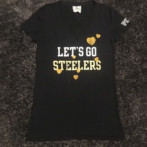 PINK NFL Steelers Vneck