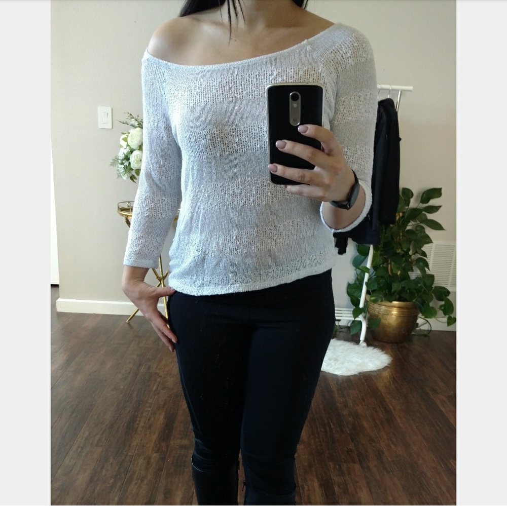 ❄ WINTER SALE ❄ NWOT Striped Off Shoulder Sweater