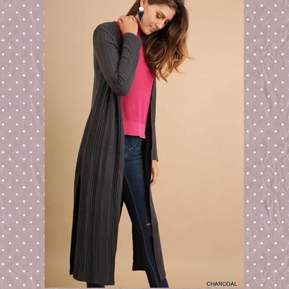 ONE LEFT! Large💖Charcoal Grey Cardigan Sweater💖