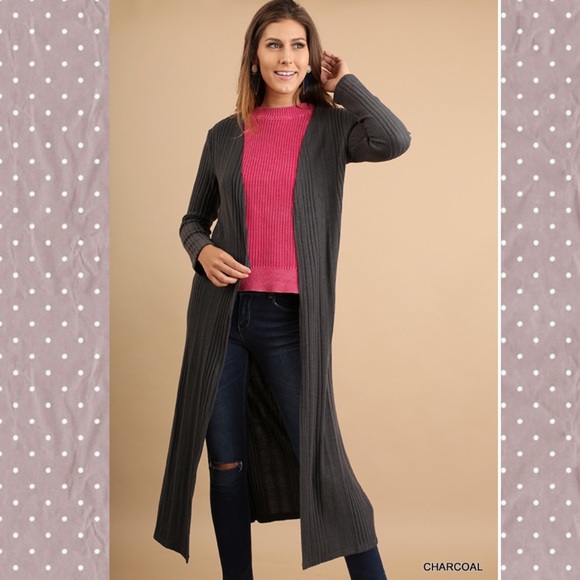 ONE LEFT! Large💖Charcoal Grey Cardigan Sweater💖 - Picture 2 of 5