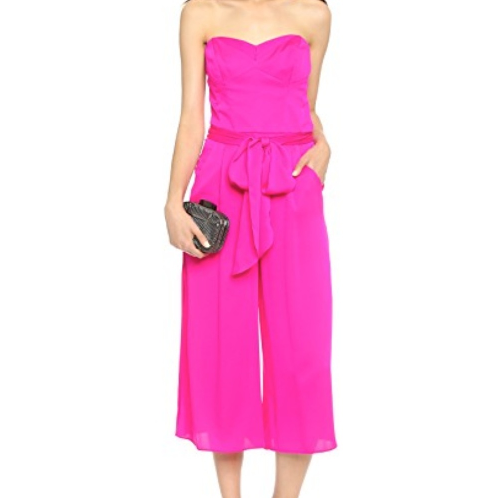 Strapless silk romper