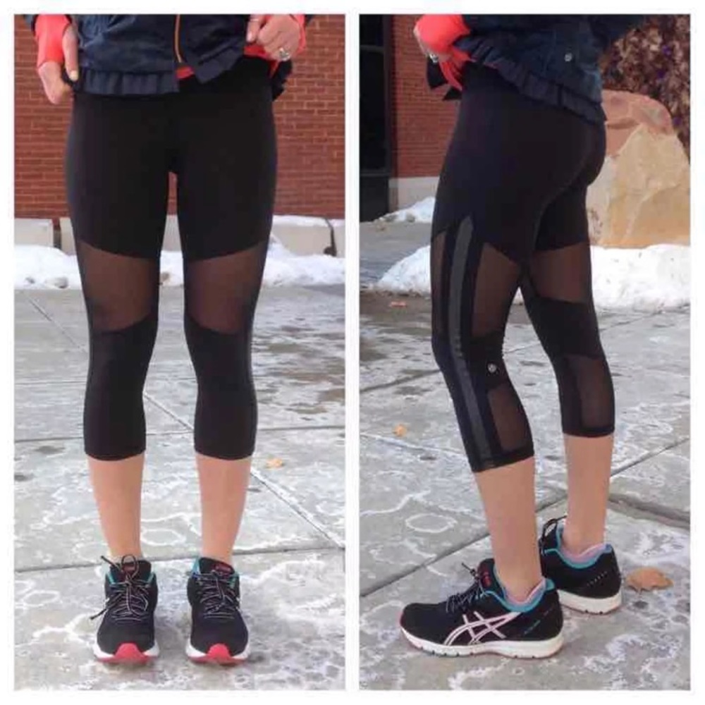 Lululemon 6 Capris with mesh panels
