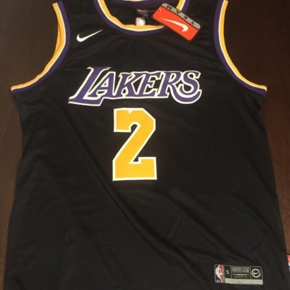 New Lonzo Ball Black LA Lakers Jersey Men S,M,L,XL