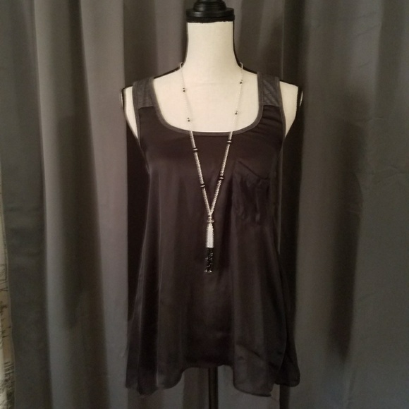 SATIN RACER BACK SLEEVELESS TOP - Picture 1 of 4