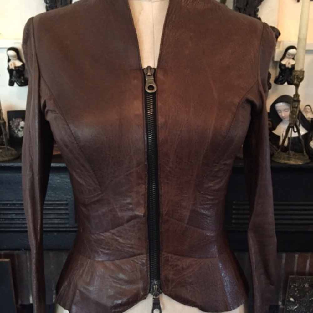 Leather jacket woman goth clothing F/W 2017 lamb