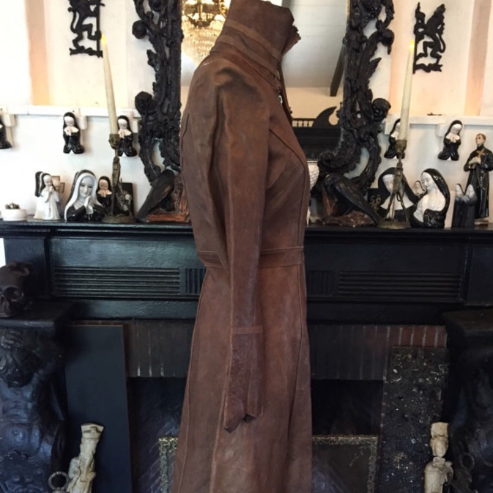 Leather coat woman clothing goat leather f/w 2017