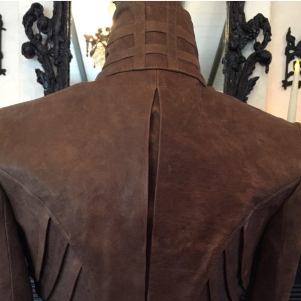 Leather coat woman clothing goat leather f/w 2017 - Picture 3 of 5
