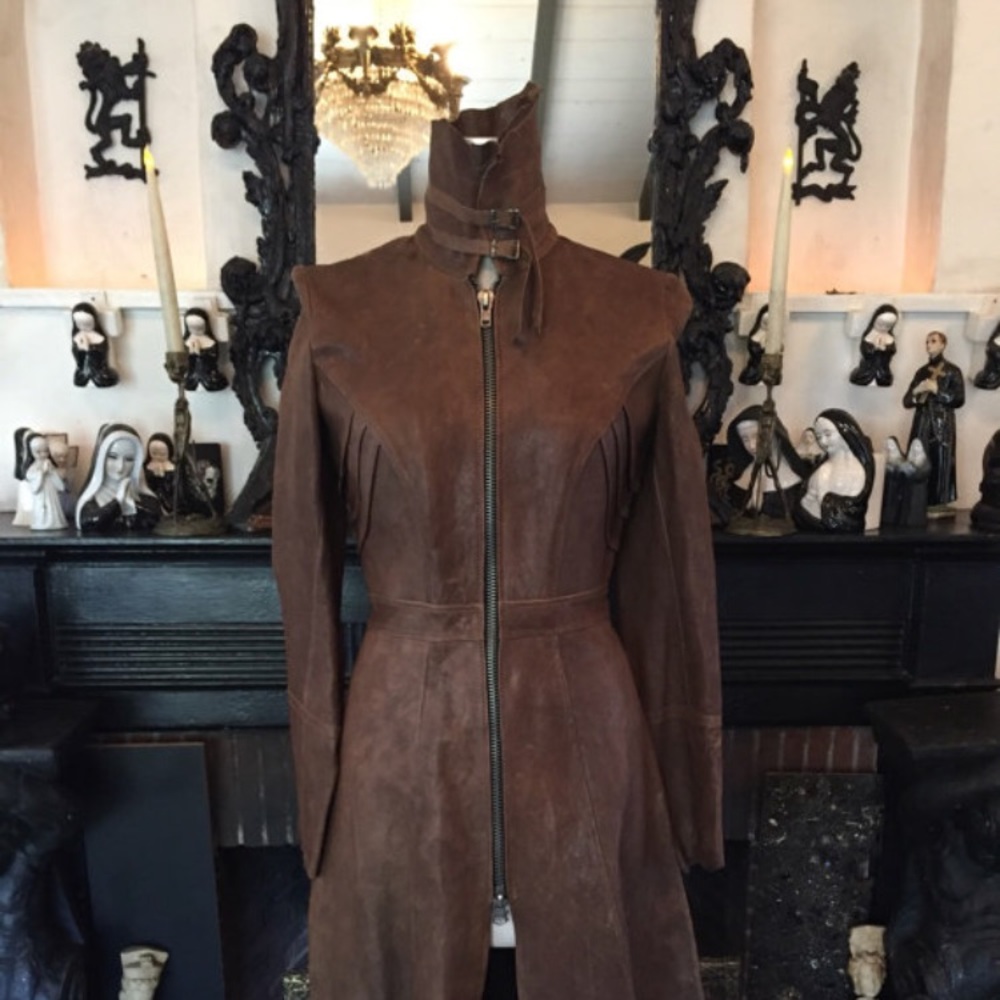 Leather coat woman clothing goat leather f/w 2017 - Picture 4 of 5