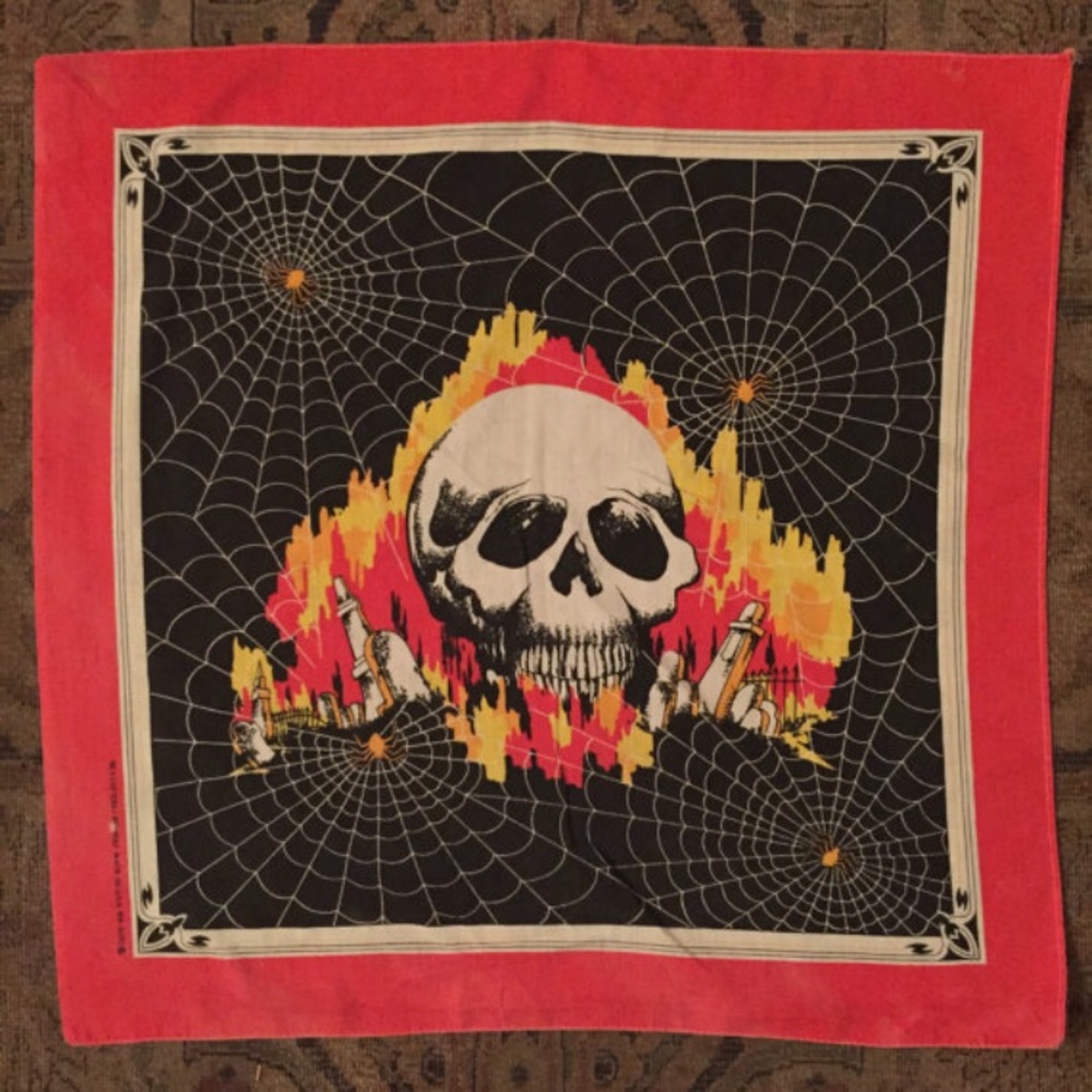 Vintage bandana rare 80s metal scarf headbanger
