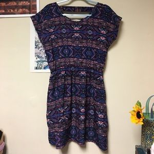 Multicolored tribal print dress, size XL