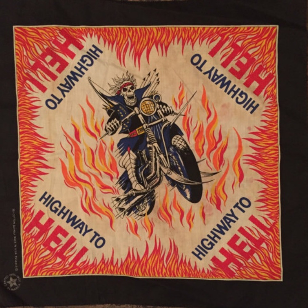 Vintage 80s metalhead bandana metal biker meth