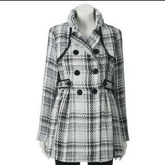 Iz Byer Jackets & Blazers - Chic iZ BYER Plaid Pea Coat