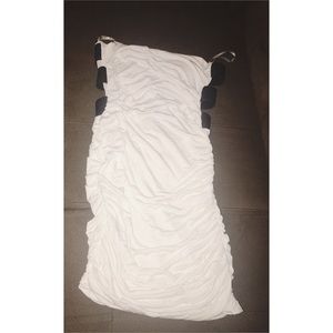 White strapless open back