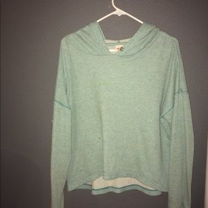 Teal Cropped Hoodie