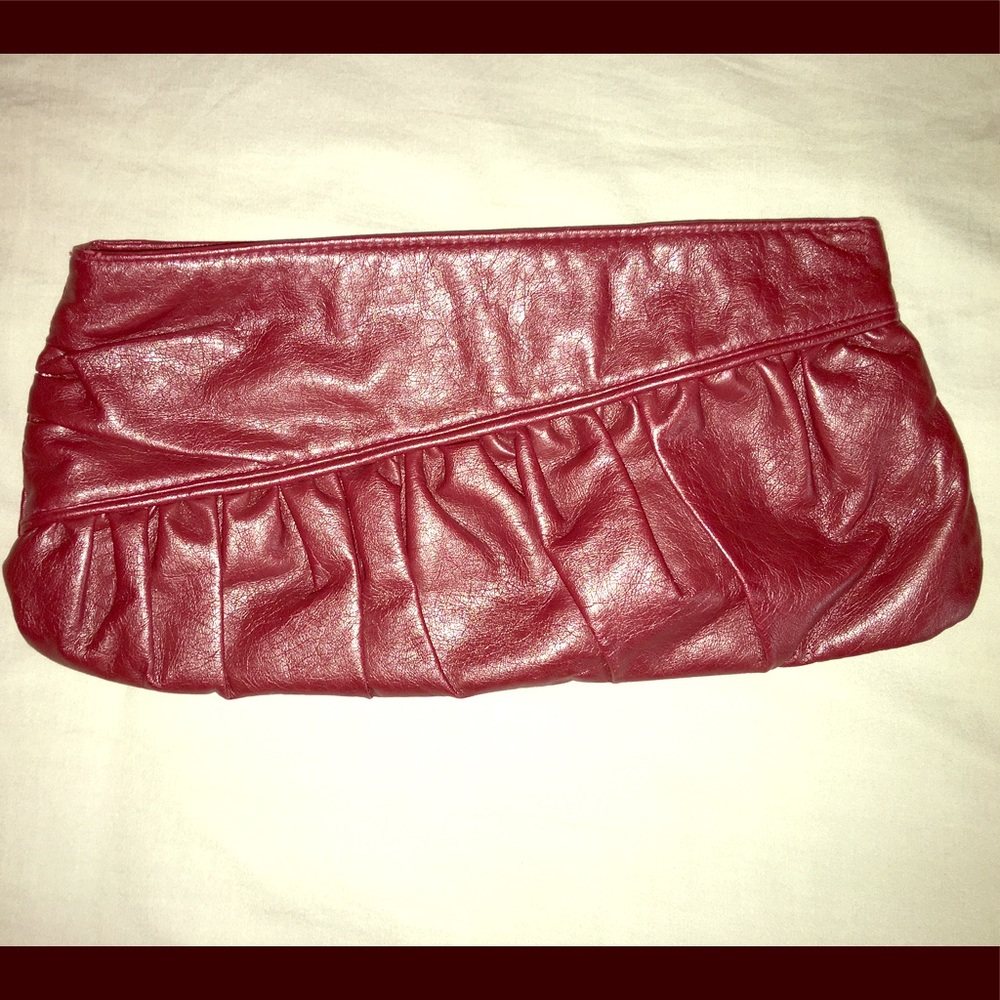 Leather Zip Clutch