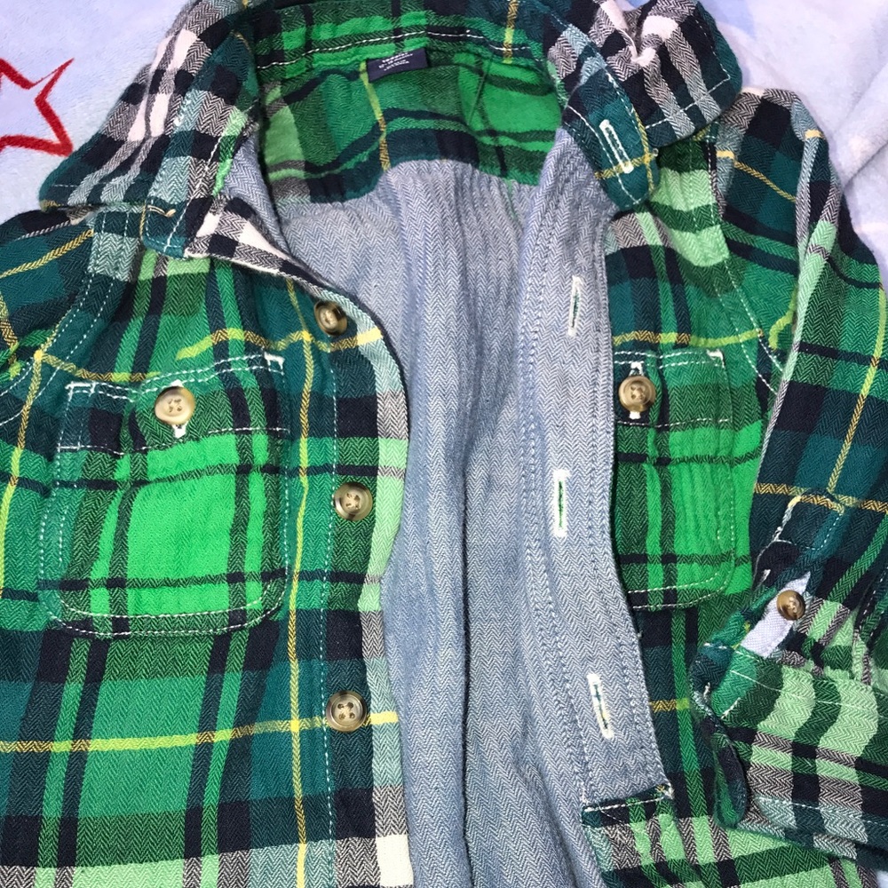 Plaid longsleeve baby gap shirt size12-18 🛑Sold🛑