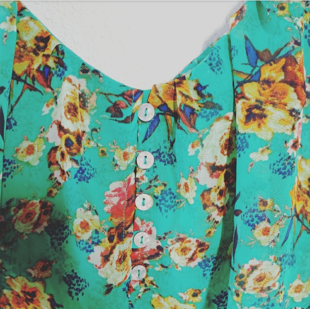 NWOT Green Floral Dress