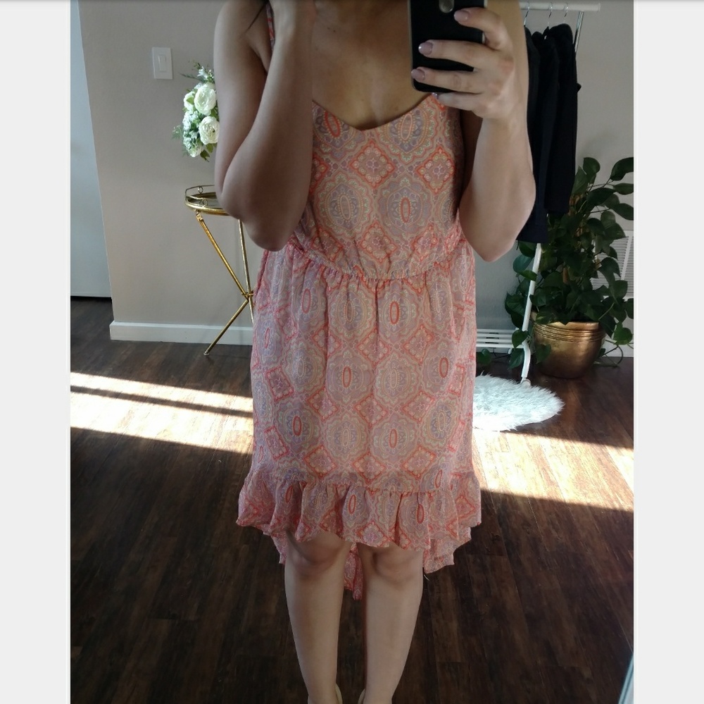 Pink & Orange Flowy Dress