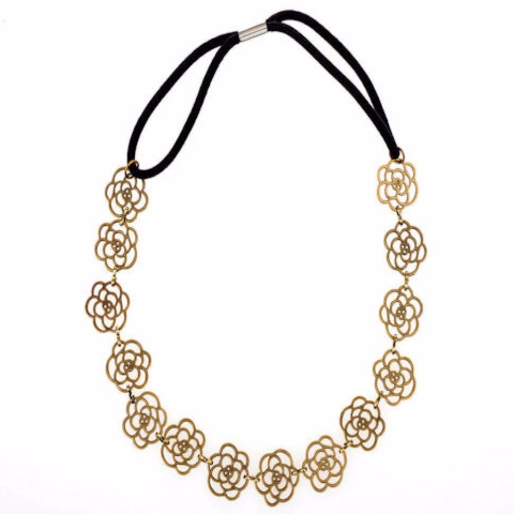 Bronze Gold Silver Rose Headband