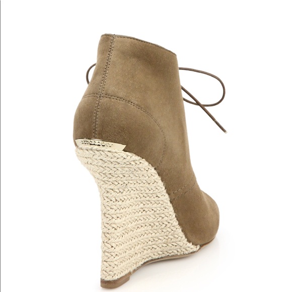 Burberry espadrille wedge open toe suede booties - Picture 2 of 3