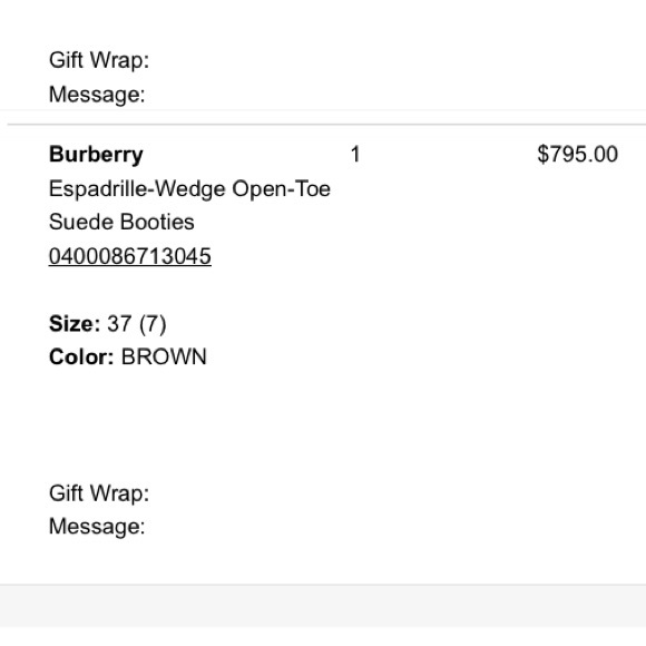 Burberry espadrille wedge open toe suede booties - Picture 3 of 3