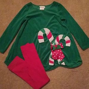 Girl's Christmas Dress with leggings