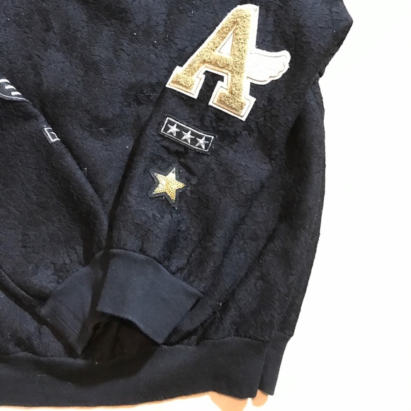 Patch lace black sweatshirt - Picture 5 of 5