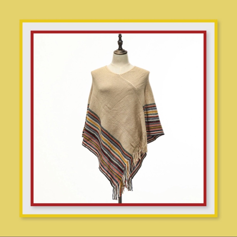 ❤️ HP ❤️ Sale! 1 left! Colorful poncho OSFM - Picture 7 of 8