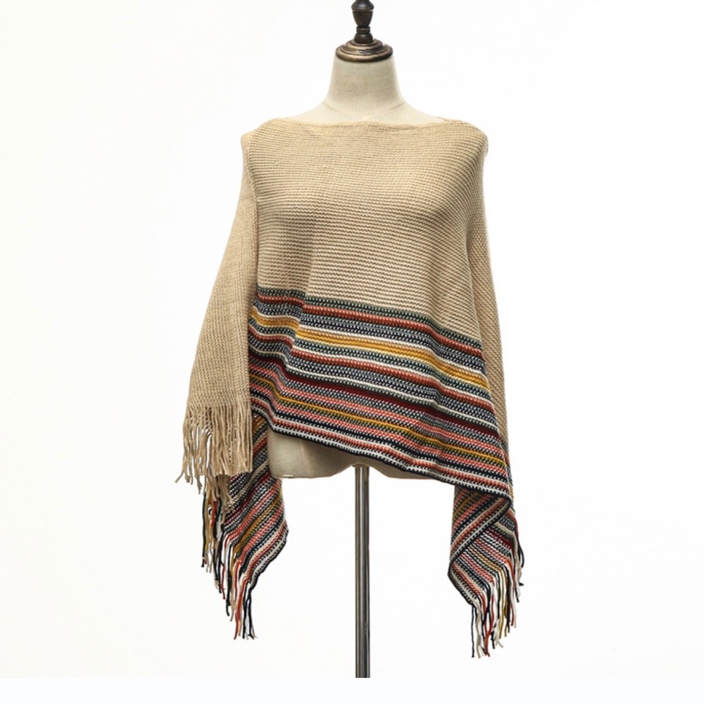 ❤️ HP ❤️ Sale! 1 left! Colorful poncho OSFM - Picture 3 of 8