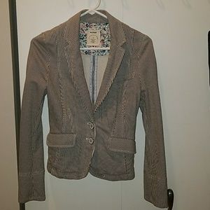 Anthropologie Soft Cotton Stripped Blazer