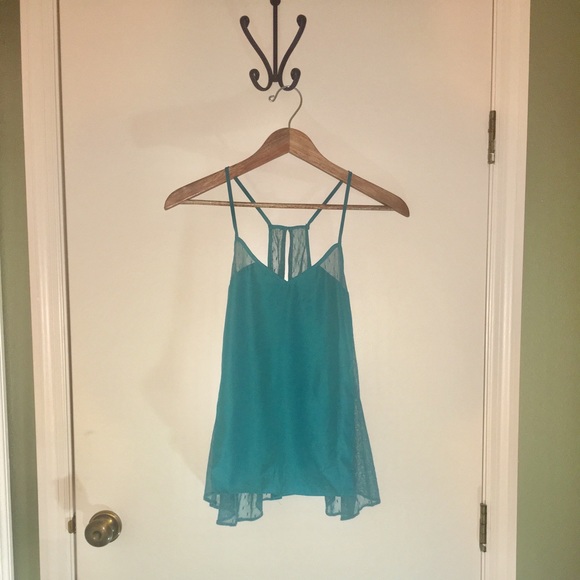 UO Kimchi Blue Teal Lace Tank Blouse - Picture 2 of 4